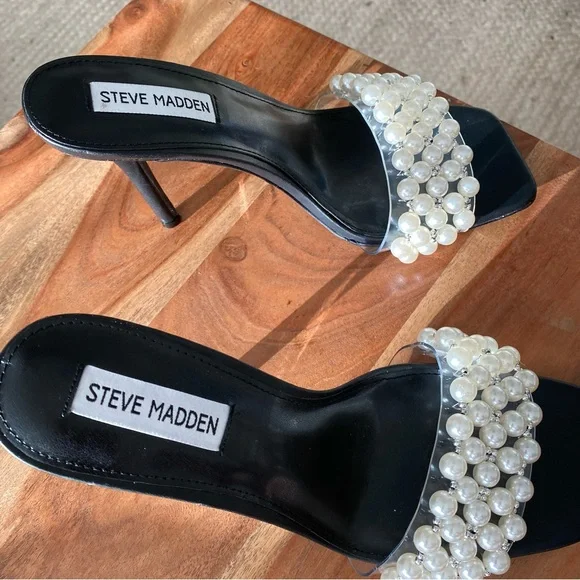 New Steve Madden Sift Pearl PVC Heels - Picture 4 of 6